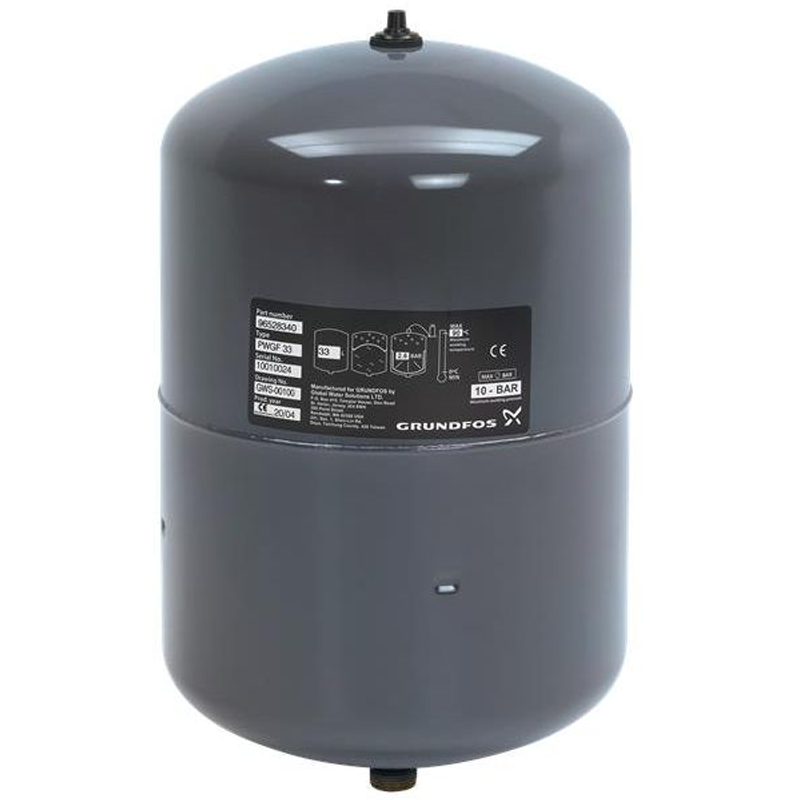 Grundfos GTH 35 Litre Vertical Expansion Vessel 10 Bar Complete