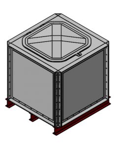 1000 Litre GRP Sectional Water Tank with Internally Flanged Base (IFB) - 1x1x1