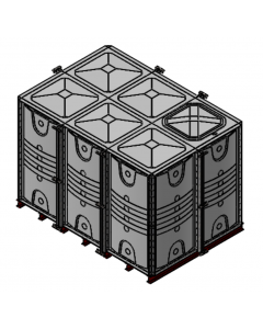 12000 Litre GRP Sectional Water Tank with Internally Flanged Base (IFB) - 3X2X2