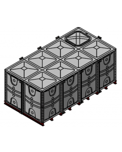 12000 Litre GRP Sectional Water Tank with Internally Flanged Base (IFB) - 4X2X1.5