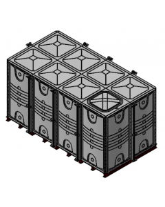 16000 Litre GRP Sectional Water Tank with Internally Flanged Base (IFB) - 4X2X2