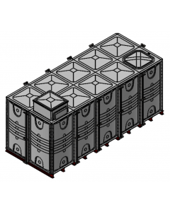 20000 Litre GRP Sectional Water Tank with Internally Flanged Base (IFB) - 5x2x2